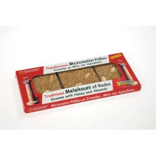 Melekouni Set Honig-Sesam-Snack Riegel mit Orange & Mandeln 3 x 30 g