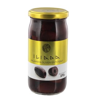 Iliada - griechische Kalamata Oliven entsteint im Glas - 390g / 190g