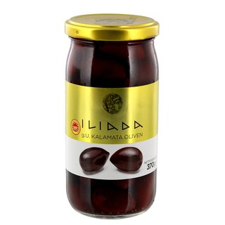Iliada - griechische Kalamata Oliven mit Stein - 370g / 215g