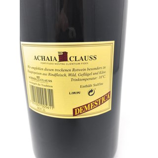 Achaia Clauss Demestica rot  - griechischer, trockener Tafelwein  2 Ltr