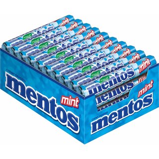 Mentos Mint  Minz-Kaubonbons im 40 Rollen Multipack, Kau-Dragees mit Minz Geschmack