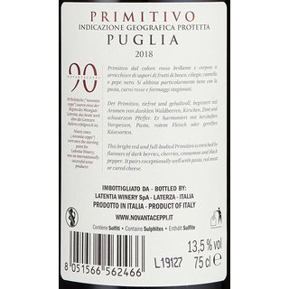 Novantaceppi Primitivo Puglia IGT Rotwein Italien 0,75 Ltr
