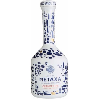 Metaxa Grande Fine Collectors Edition Keramikflasche mit Geschenkverpackung  0.7 Ltr