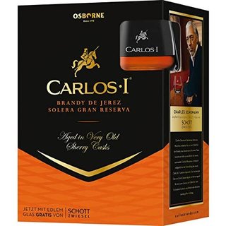Carlos I Brandy de Jerez Solera Gran Reserva - Geschenkset mit Schott Zwiesel Glas
