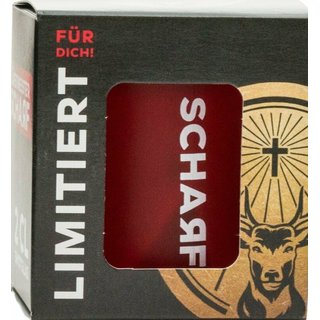 das SCHARFE Geschenkset - Jägermeister Scharf Hot Ginger 0,7 Liter 33% Vol. & 2 Gläser