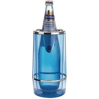 Flaschenkühler doppelwandig blau transparent