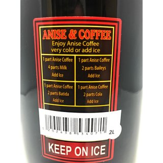 Anise & Coffee AIGAION Kaffeelikör mit Anis original von der Insel Rhodos 21% vol. 2 Liter Magnum Flasche