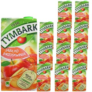 Tymbark Apfel-Pfirsich-Fruchsaftgetränk 12 x 1 Ltr