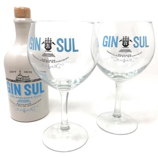 GIN SUL Geschenk-Set 500 ml  mit 2 Gin Sul Ballongläsern