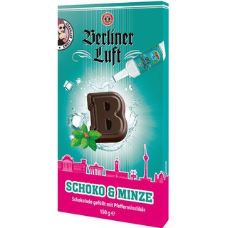 Berliner Luft Schoko und Minze Alkoholpralinen 150g &ndash; Schokolade gefüllt mit echter Berliner Luft