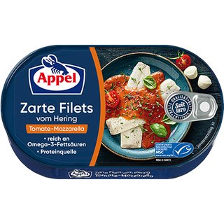 Appel 5 x Zarte Filets vom Hering im Mix (Burgunder,Skyr,Tomate-Mozzarella,Balkan,Toskana) - MSC zertifiziert