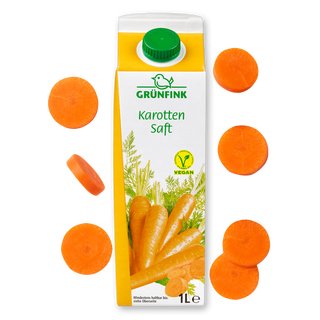 Grünfink Gemüse-Saft-Paket mit 4xTomatensaft 1L und 4x Karottensaft 1L