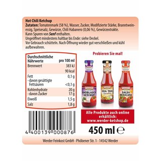 WERDER Hot Chili Ketchup 450 ml