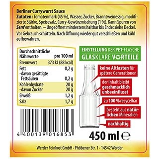 Werder Berliner Currywurst Sauce 450 ml
